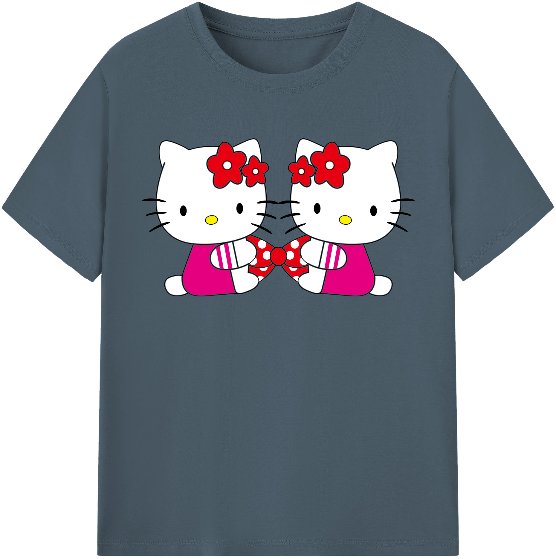 （画像用） Hello Kitty ハローキティ 綿100％半袖Tシャツ（フロントプリント）